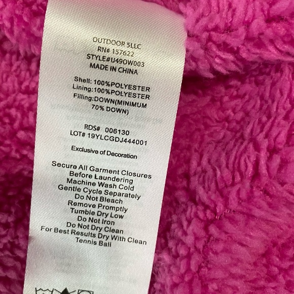 Eddie Bauer Kids Pink Down Puffer Hooded Snowsuit Bundler- Sz-6-12 mths - Picture 14 of 15